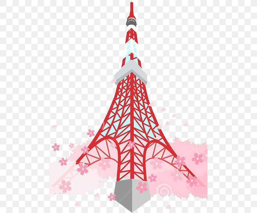 Tokyo Tower Tokyo Skytree Illustration, PNG, 505x679px, Tokyo Tower, Christmas, Christmas Decoration, Christmas Ornament, Christmas Tree Download Free