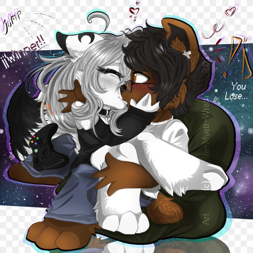 Furry Fandom Kiss Fiction Surprise Cartoon, PNG, 1700x1700px, Watercolor, Cartoon, Flower, Frame, Heart Download Free