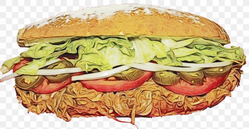 Hamburger, PNG, 1200x623px, Watercolor, Cemita, Fast Food, Fast Food M, Hamburger Download Free