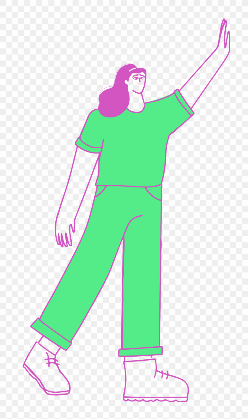 Girl Standing, PNG, 1481x2500px, Girl Standing, Behavior, Character, Clothing, Green Download Free