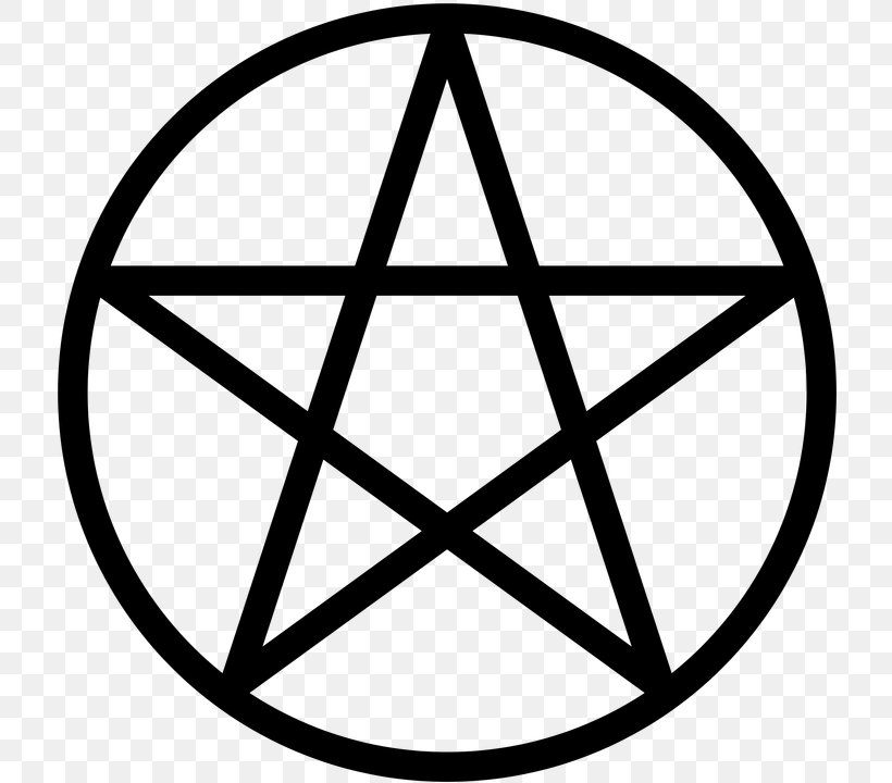 Pentagram Pentacle Wicca Paganism Symbol, PNG, 720x720px, Pentagram, Area, Black And White, Blessed Be, Classical Element Download Free