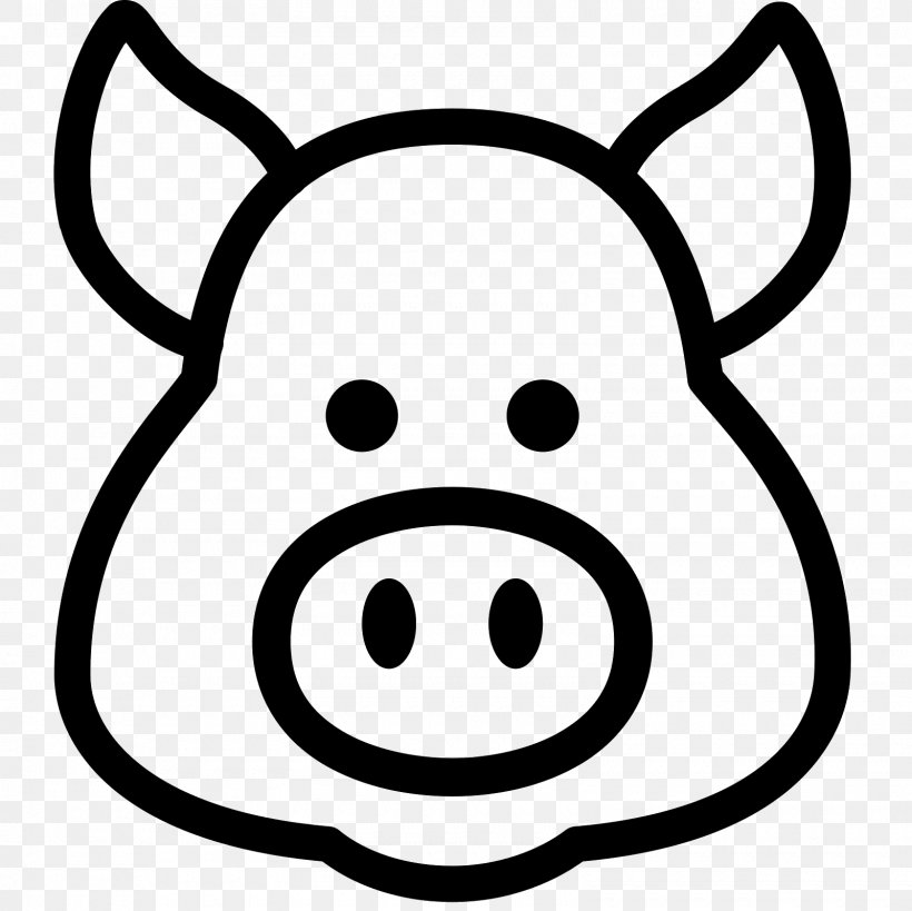 Domestic Pig Symbol, PNG, 1600x1600px, Pig, Black And White, Domestic Pig, Facial Expression, Head Download Free