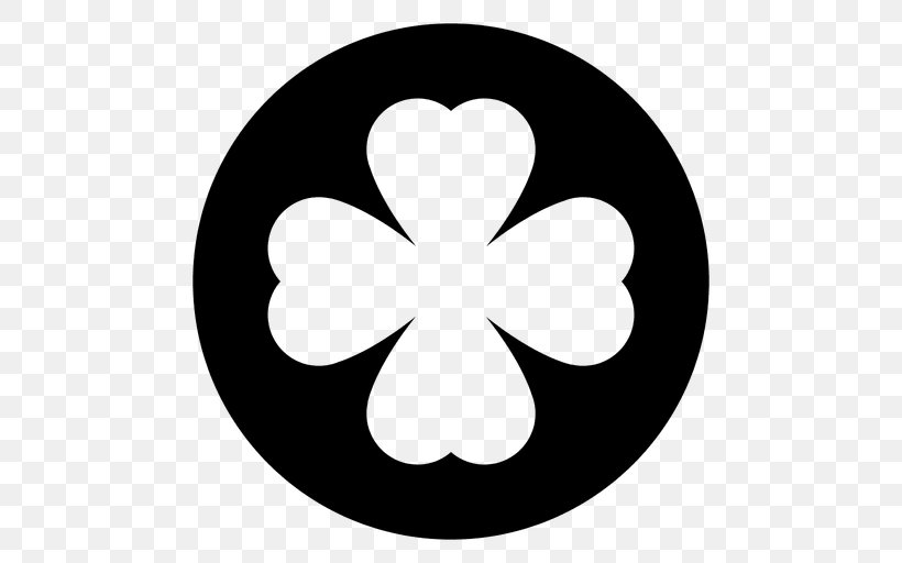 Clover Saint Patrick's Day Shamrock Luck, PNG, 512x512px, Clover, Black And White, Flower, Flowering Plant, Fourleaf Clover Download Free