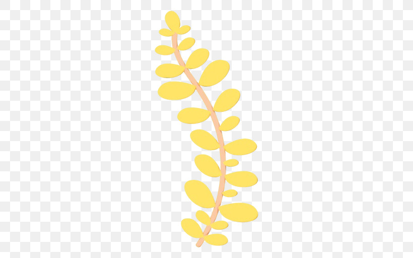 Yellow Leaf Plant Flower Branch, PNG, 512x512px, Watercolor, Branch, Flower, Leaf, Paint Download Free