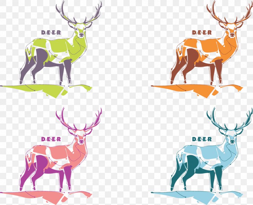 Reindeer Red Deer Antler Illustration, PNG, 1045x847px, Reindeer, Animal, Antler, Art, Deer Download Free