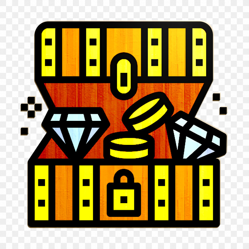 Treasure Chest Icon Bandit Icon Game Elements Icon, PNG, 1162x1162px, Treasure Chest Icon, Bandit Icon, Game Elements Icon, Line, Yellow Download Free