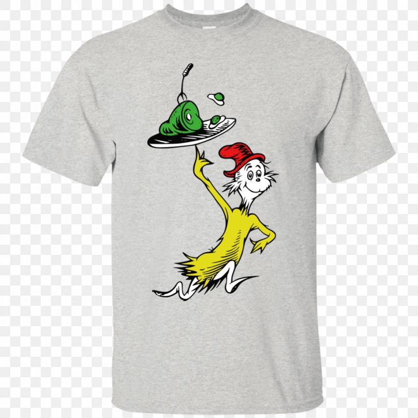 green cat in the hat shirt