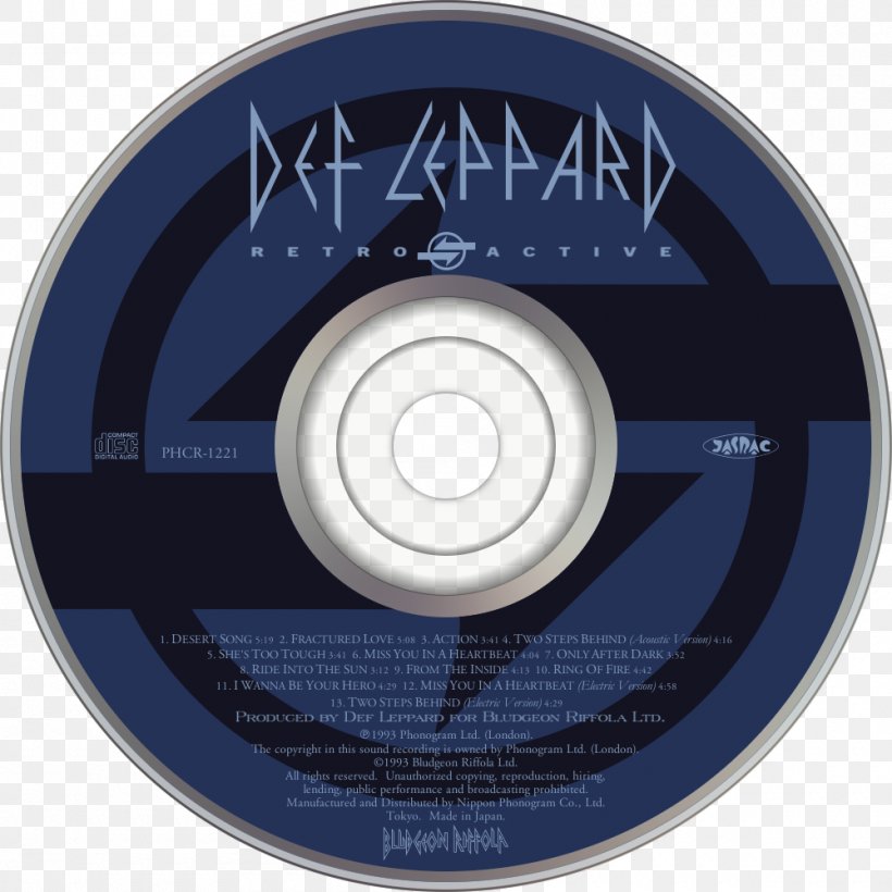 Compact Disc Def Leppard Streetlife Serenade Retro Active Facelift, PNG, 1000x1000px, Watercolor, Cartoon, Flower, Frame, Heart Download Free