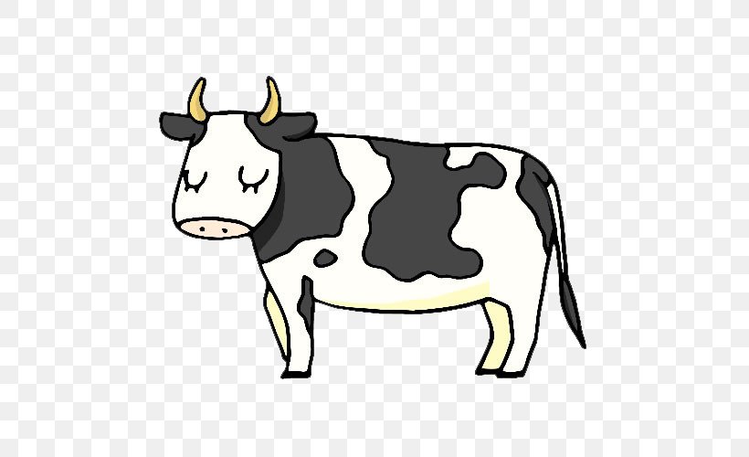 Dairy Cattle Ox Bull Clip Art, PNG, 500x500px, Dairy Cattle, Art, Black And White, Bull, Cartoon Download Free