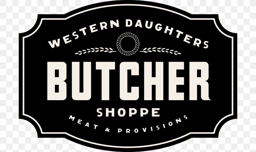 Western Daughters Butcher Shoppe Logo Cattle, PNG, 700x487px, Logo, Black And White, Boucherie, Brand, Butcher Download Free