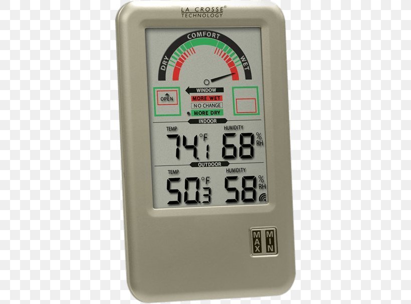 Weather Station La Crosse Technology Indoor–outdoor Thermometer, PNG, 608x608px, Weather Station, Atomic Clock, Electronics, Hardware, Humidity Download Free
