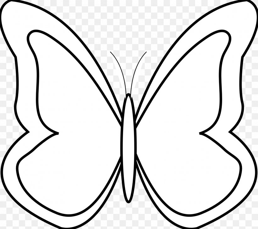 Butterfly White Clip Art, PNG, 1979x1759px, Butterfly, Area, Artwork, Black, Black And White Download Free