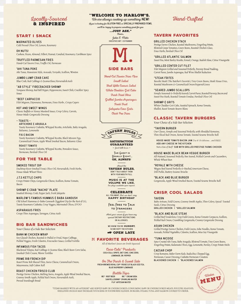 Menu Take-out Marlow's Tavern Restaurant Food, PNG, 3474x4375px, Menu, Brunch, Cumming, Dinner, Dish Download Free
