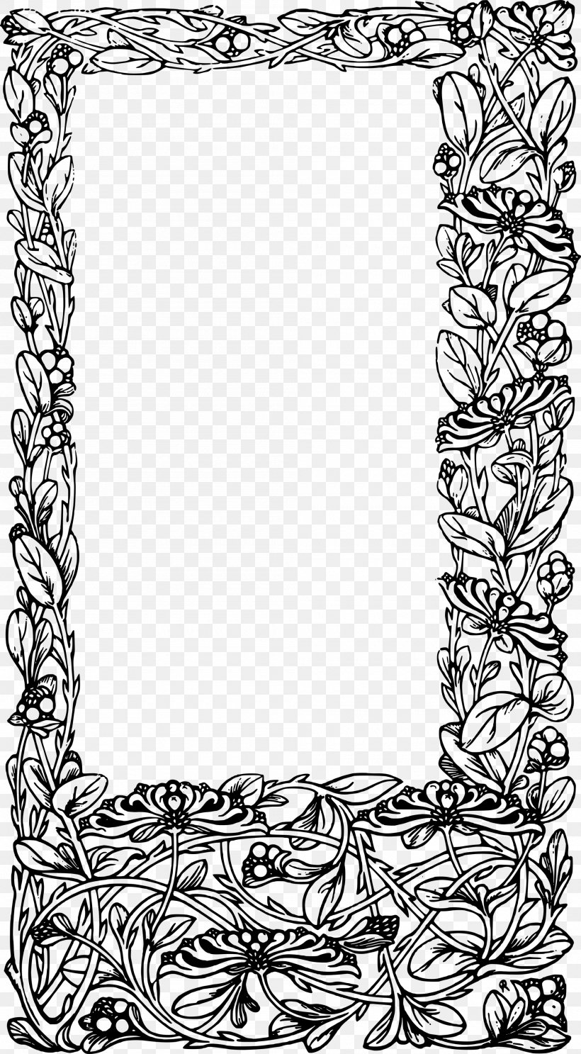 Picture Frames Drawing Clip Art, PNG, 2000x3628px, Picture Frames, Area, Art, Black And White, Border Download Free