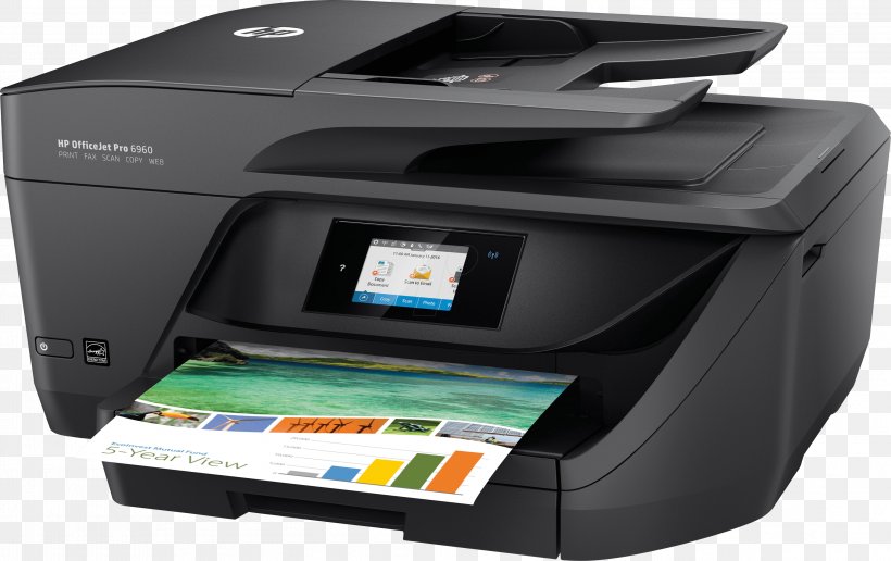Hewlett-Packard HP Officejet Pro 6960 Multi-function Printer Inkjet Printing, PNG, 2999x1888px, Hewlettpackard, Allinone, Electronic Device, Electronics, Fax Download Free