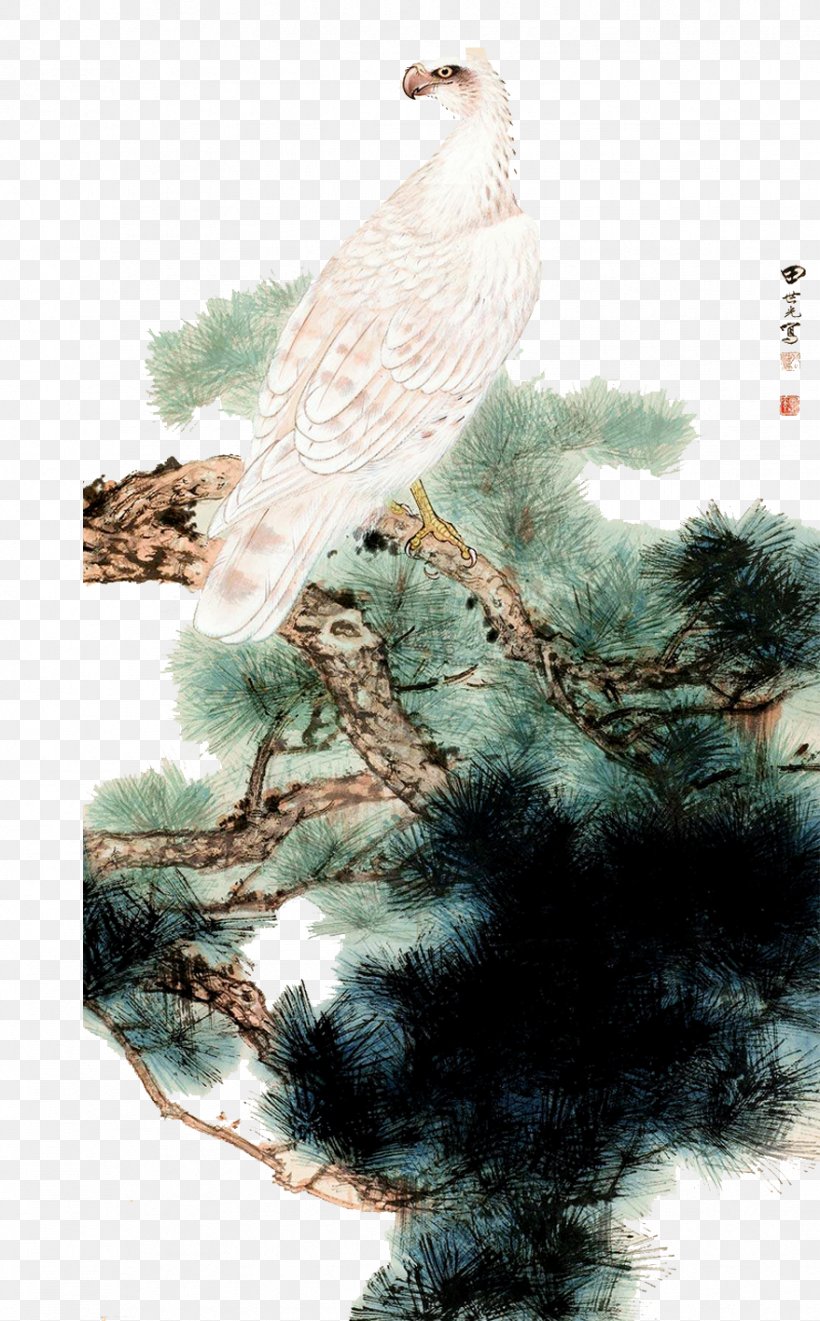 U5de5u7b14u82b1u9e1fu753b Bird-and-flower Painting Chinese Painting Illustration, PNG, 879x1417px, Birdandflower Painting, Beak, Bird, Bird Of Prey, Branch Download Free