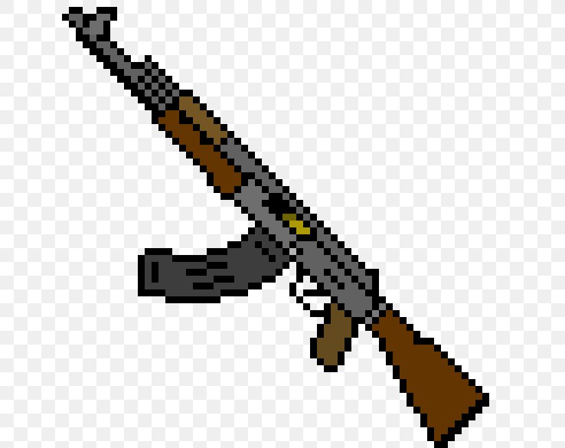 AK-47 Pixel Art Weapon, PNG, 640x650px, Watercolor, Cartoon, Flower, Frame, Heart Download Free