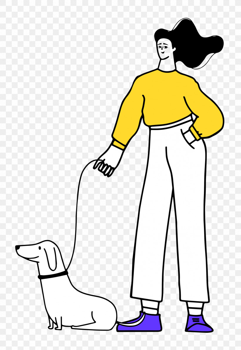 Walking The Dog, PNG, 1719x2500px, Walking The Dog, Cartoon, Character, Clothing, Meter Download Free