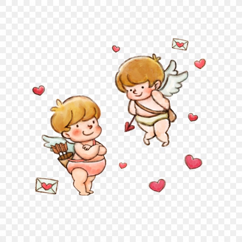 Cupids Bow Clip Art, PNG, 1000x1000px, Watercolor, Cartoon, Flower, Frame, Heart Download Free