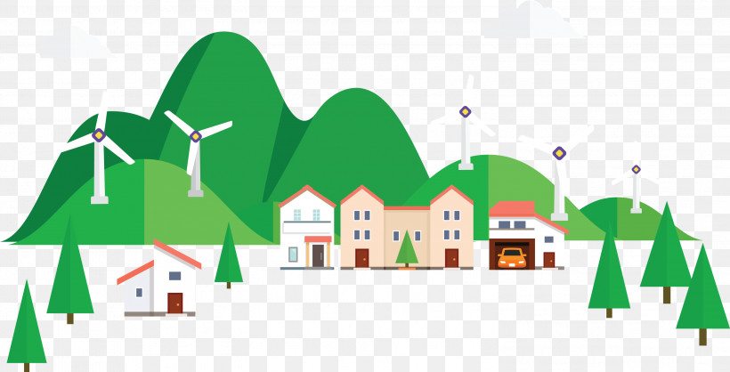 Eco Town, PNG, 2999x1530px, Eco, Cartoon, Diagram, Green, Logo Download Free