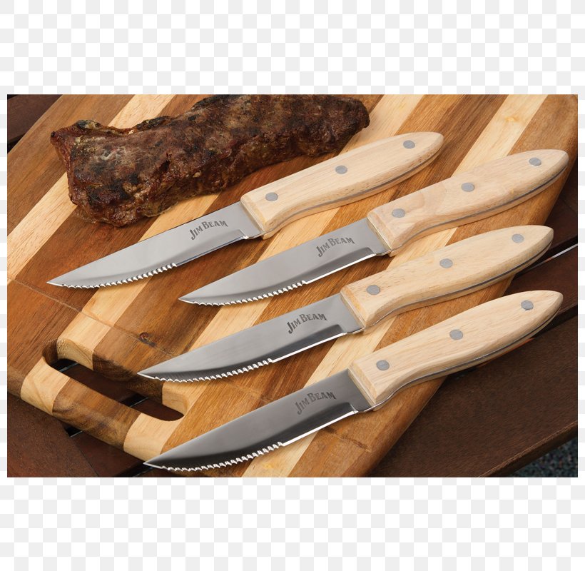 Knife Barbecue Jim Beam Meat Steak, PNG, 800x800px, Knife, Barbecue, Blade, Cold Weapon, Cooking Download Free