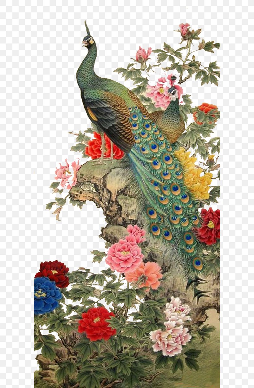 Chinese Painting Gongbi Bird-and-flower Painting, PNG, 600x1249px, Painting, Art, Beak, Bird, Bird And Flower Painting Download Free