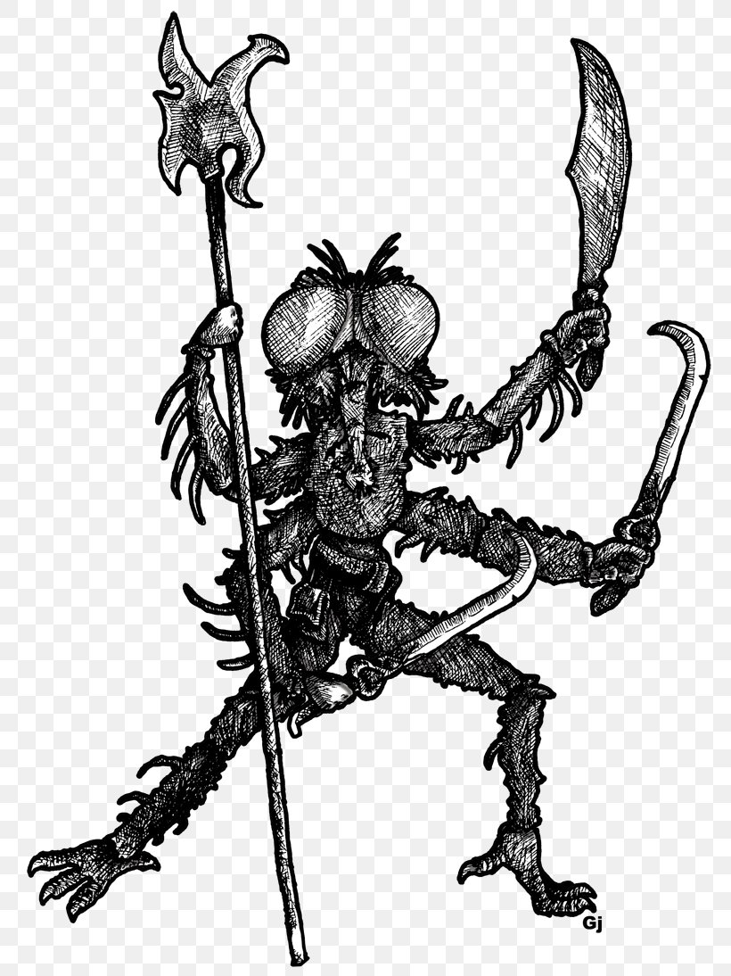 Demon Drawing /m/02csf Illustration Insect, PNG, 800x1094px, Demon, Art, Black, Black And White, Cold Weapon Download Free