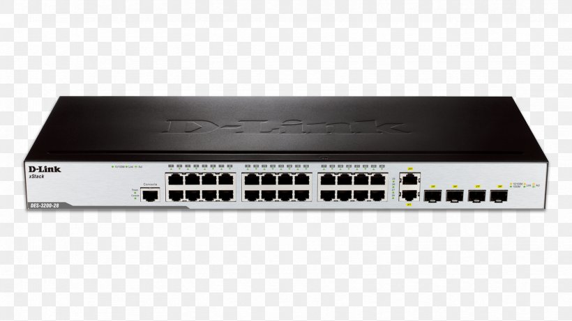 Gigabit Ethernet Network Switch Small Form-factor Pluggable Transceiver Stackable Switch, PNG, 1664x936px, Gigabit Ethernet, Audio Receiver, Computer, Computer Network, Computer Networking Download Free