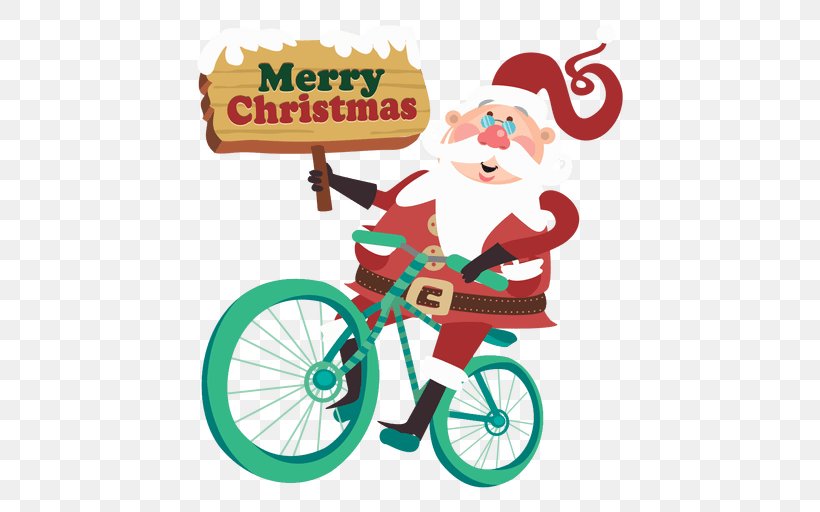 Santa Claus Christmas Bicycle, PNG, 512x512px, Santa Claus, Bicycle, Bicycle Accessory, Christmas, Christmas Decoration Download Free