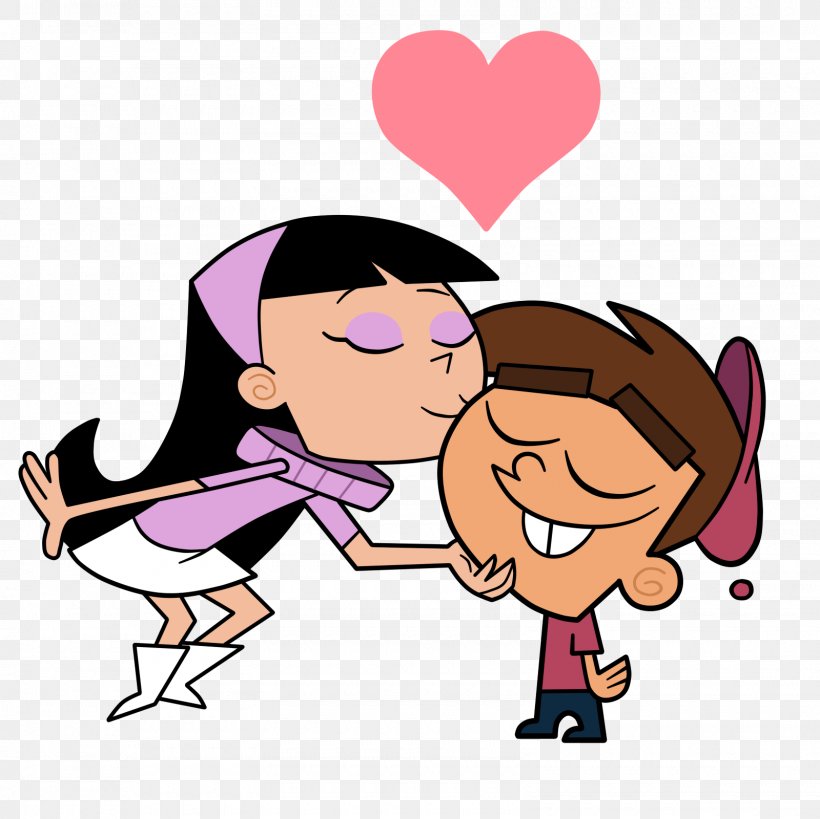 Timmy Turner Trixie Tang Tootie Kiss Frederator Studios, PNG, 1600x1600px, Watercolor, Cartoon, Flower, Frame, Heart Download Free