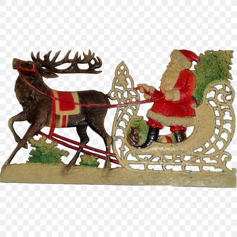Reindeer Santa Claus Rudolph Christmas Ornament Sled, PNG, 901x901px, Reindeer, Chariot, Christmas Day, Christmas Decoration, Christmas Ornament Download Free