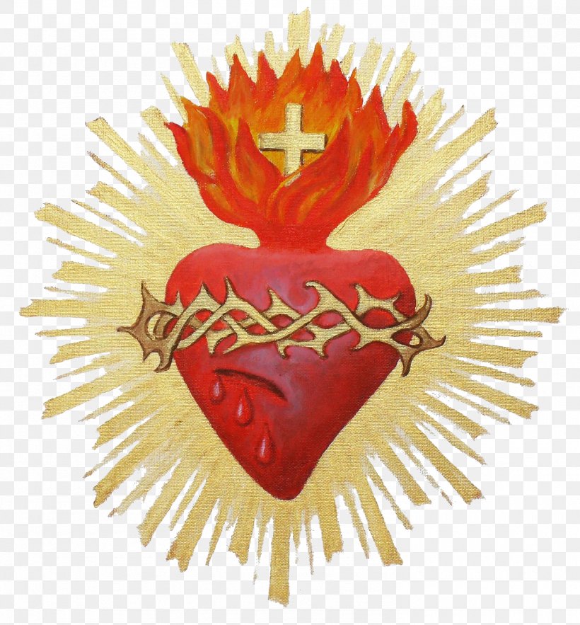 Sacred Heart Symbol Immaculate Heart Of Mary Mysticism, PNG, 1485x1600px, Watercolor, Cartoon, Flower, Frame, Heart Download Free