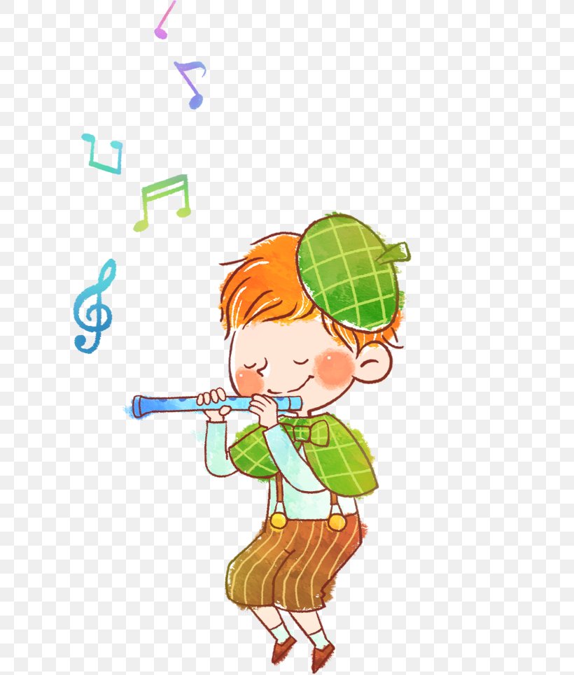 Flute Cartoon Illustration, PNG, 611x965px, Watercolor, Cartoon, Flower, Frame, Heart Download Free