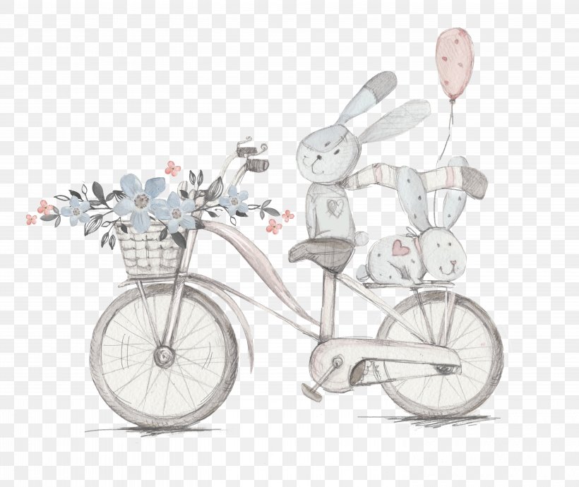 Poster Rabbit Watercolor Painting Cotton Illustration, PNG, 5910x4975px, Poster, Art, Bicycle, Bicycle Accessory, Bicycle Frame Download Free