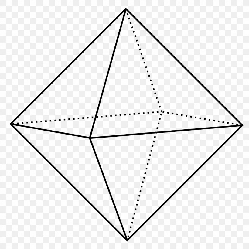 Octahedron Triangle Geometry Symmetry Tetractys, PNG, 1024x1024px, Octahedron, Area, Geometry, Information, Line Art Download Free