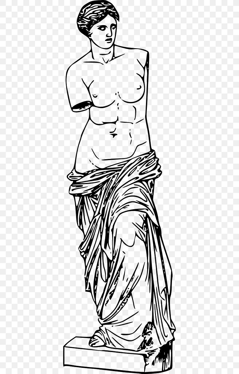 Aphrodite Venus De Milo Black And White, PNG, 640x1280px, Aphrodite, Area, Arm, Art, Artwork Download Free