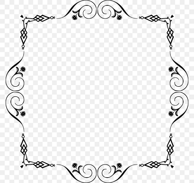 Borders And Frames Picture Frames Clip Art, PNG, 774x774px, Borders And Frames, Area, Artwork, Black, Black And White Download Free