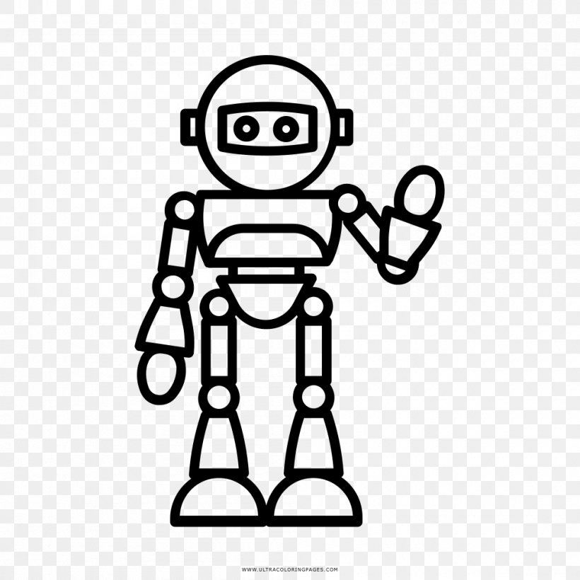 Robot Artificial Intelligence Drawing Cyborg, PNG, 1000x1000px, Robot, Area, Artificial Intelligence, Ausmalbild, Black And White Download Free