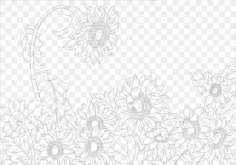 Black And White Pattern, PNG, 1024x719px, Black And White, Area, Black, Border, Floral Design Download Free