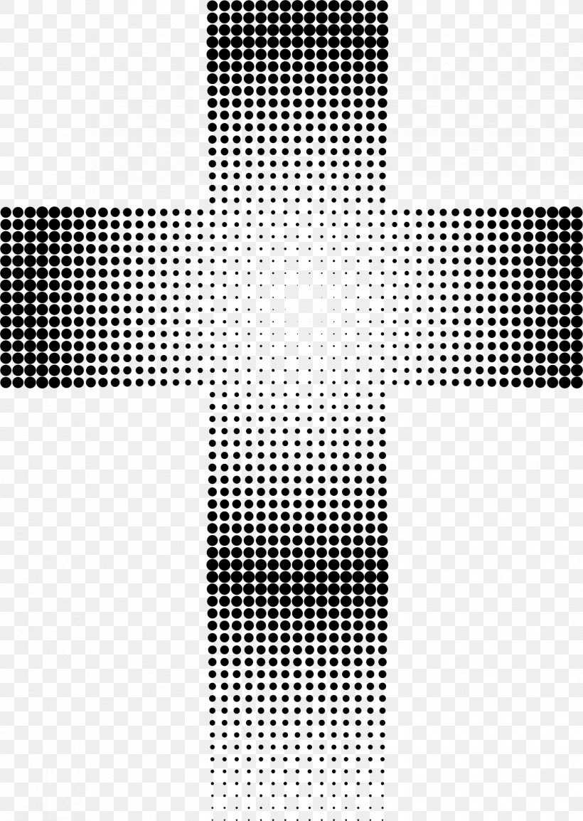 Christian Cross Halftone Clip Art, PNG, 1652x2326px, Christian Cross, Black And White, Brand, Christianity, Cross Download Free