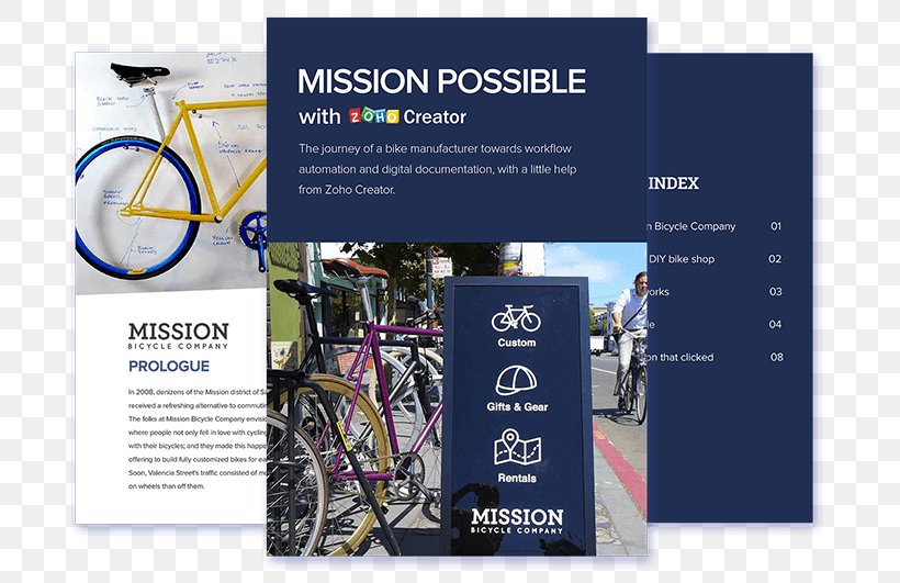 Zoho Corporation Zoho Office Suite ManageEngine Business, PNG, 721x531px, Zoho Corporation, Advertising, Bicycle, Brand, Brochure Download Free