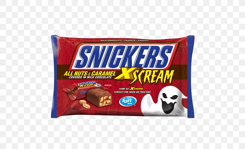 Chocolate Bar Snickers X-Scream Fun Size Candy Bars Mars, PNG, 500x500px, Chocolate Bar, Brand, Candy, Candy Bar, Chocolate Download Free