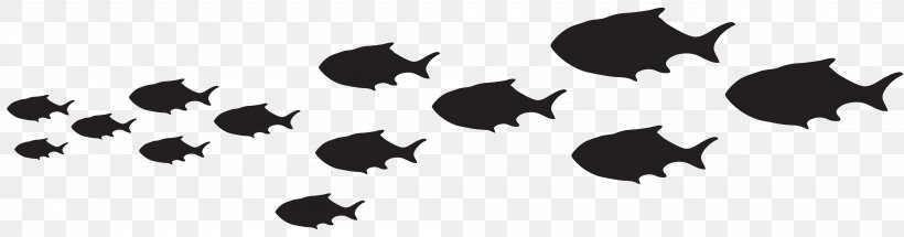 black and white school of fish clip art