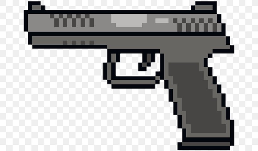 Pixel Art Drawing, PNG, 675x480px, Pixel Art, Art, Black And White, Drawing, Firearm Download Free