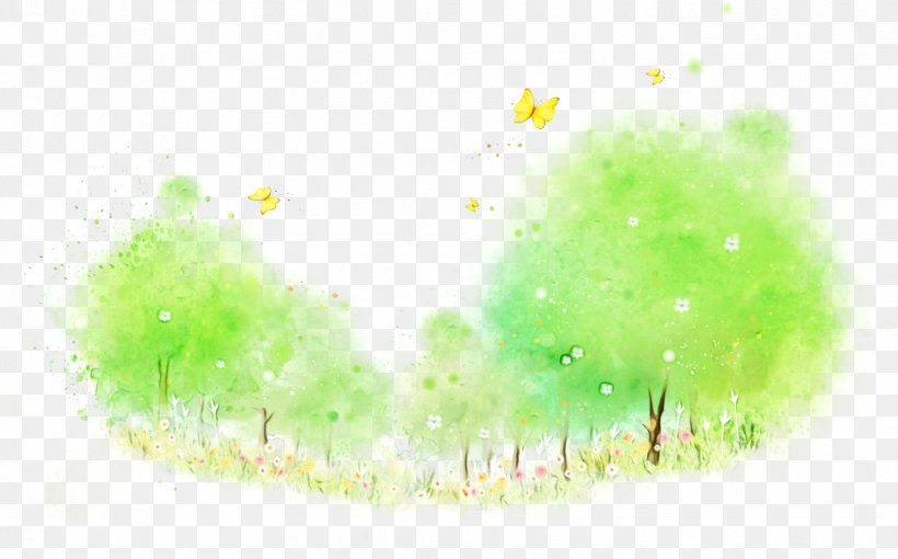 Green, PNG, 1418x883px, Watercolor, Green, Paint, Wet Ink Download Free