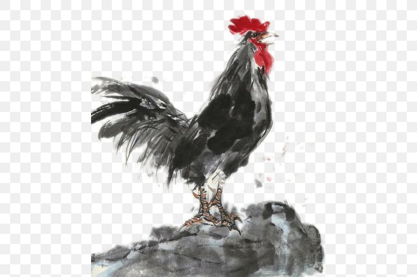 Rooster Chicken China Chinese Painting Work Of Art, PNG, 515x545px, Chicken, Art, Artist, Auction, Beak Download Free