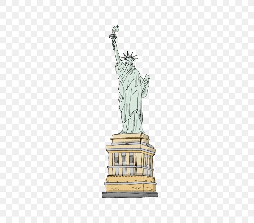 Statue Of Liberty Cartoon Drawing, PNG, 510x721px, Statue Of Liberty, Building, Cartoon, Drawing, Illustrator Download Free