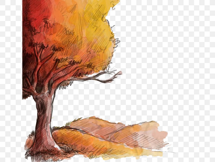 Autumn Drawing Euclidean Vector, PNG, 650x617px, Drawing, Art, Autumn, Illustration, Orange Download Free