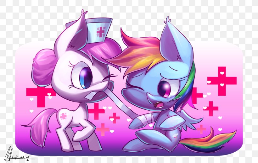 Rainbow Dash My Little Pony Nurse Nursing, PNG, 800x520px, Watercolor, Cartoon, Flower, Frame, Heart Download Free