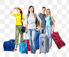 Electric Blue Baggage - Travel Blue Background PNG